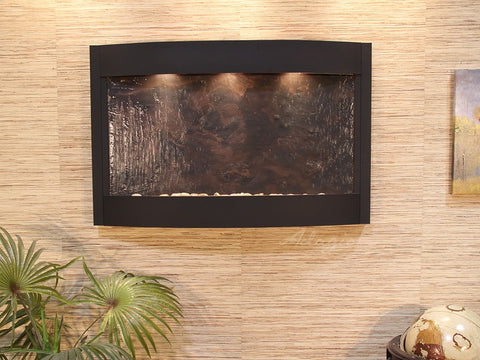 Wall Fountain - Calming Waters - Multi-Color FeatherStone - Textured Black - cwa1714
