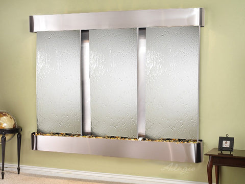 Wall Fountain - Deep Creek - Silver Mirror - Stainless Steel - Rounded - dcr2040_1