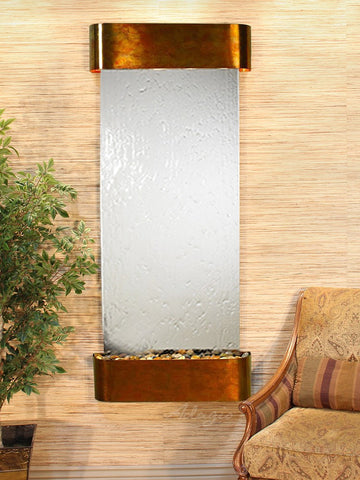 Wall Fountain - Inspiration Falls - Silver Mirror - Rustic Copper - Rounded - ifr1040_1