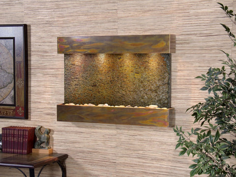 Wall Fountain - Reflection Creek - Multi-Color Slate - Rustic Copper - rcs1004