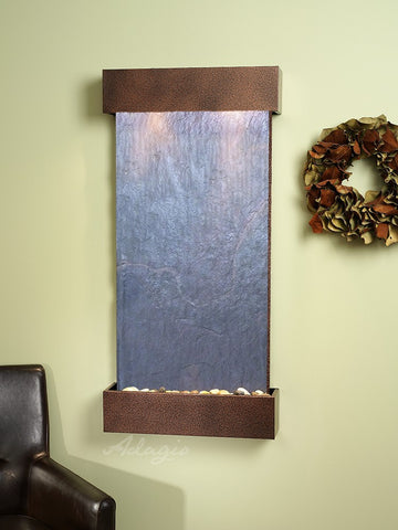 Wall Fountain - Whispering Creek - Black FeatherStone - Copper Vein - wcs5011