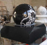 24" Spinning Granite Globe Etched Fountain $8000