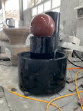 24" Spinning Granite Globe Etched Fountain $8000