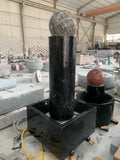 24" Spinning Granite Globe Etched Fountain $8000