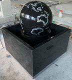 24" Spinning Granite Globe Etched Fountain $8000