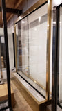 Feet: 7.2ft high x 6.65ft wide x 1.5ft depth Partition Waterfall Clear Glass Gold Trim