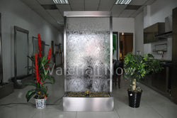 78" Brushed Stainless Steel (Darkened) Clear Glass Water Wall - BSCG78FF