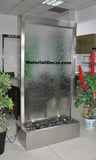 6.5 Feet Tall Floor Fountain Brushed Stainless Steel Ripple Glass - BSRG78FF