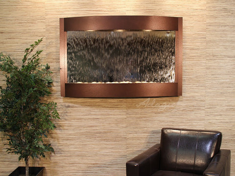 Wall Fountain - Calming Waters - Silver Mirror - Copper Vein - cwa5040