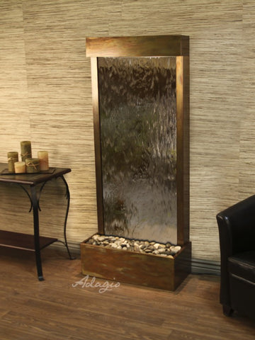 Floor Fountain - Harmony River (Flush Mounted Towards Rear Of The Base) - Bronze Mirror - Rustic Copper - hrf10412