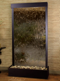 Floor Fountain - Tranquil River (Flush Mounted Towards Rear Of The Base) - Bronze Mirror - Blackened Copper - trf15412