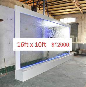 16 x 10 Partition Glass Floor Fountain (Custom Made)