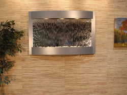 Wall Fountain - Calming Waters - Silver Mirror - Silver Metallic - cwa4540