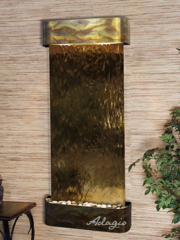 Wall Fountain - Inspiration Falls - Bronze Mirror - Rustic Copper - Rounded - ifr1041
