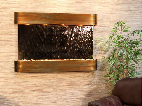 Wall Fountain - Sunrise Springs - Bronze Mirror - Rustic Copper - Rounded - ssr1041