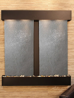 Wall Fountain - Aspen Falls - Black FeatherStone - Rustic Copper - Squared - afs1511