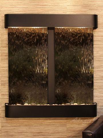 Wall Fountain - Aspen Falls - Bronze Mirror - Blackened Copper - Rounded - afr1541