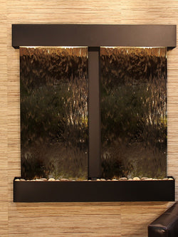 Wall Fountain - Aspen Falls - Bronze Mirror - Blackened Copper - Squared - afs1541