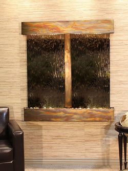 Wall Fountain - Aspen Falls - Bronze Mirror - Rustic Copper - Squared - afs1041