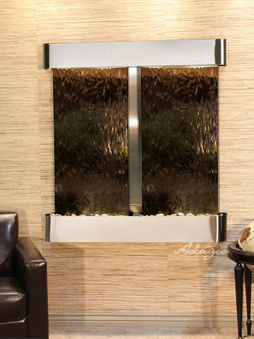 Wall Fountain - Aspen Falls - Bronze Mirror - Stainless Steel - Rounded - afr2041