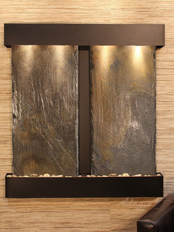 Wall Fountain - Aspen Falls - Multi-Color Slate - Blackened Copper - Squared - afs1504