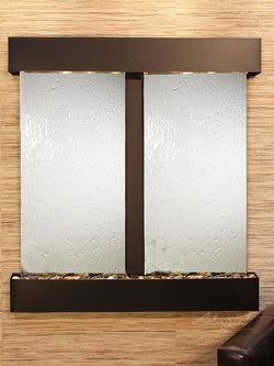 Wall Fountain - Aspen Falls - Silver Mirror - Blackened Copper - Squared - afs1540