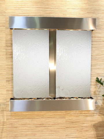 Wall Fountain - Aspen Falls - Silver Mirror - Stainless Steel - Squared - afs2040