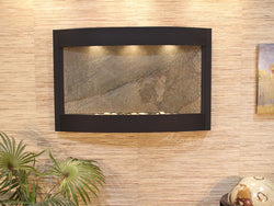 Wall Fountain - Calming Waters - Green FeatherStone - Textured Black - cwa1712