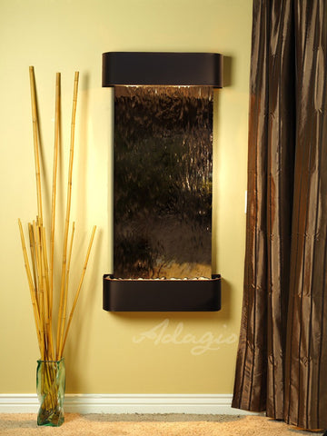 Wall Fountain - Cascade Springs - Bronze Mirror - Blackened Copper - Rounded - csr1541