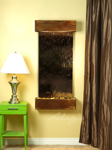 Wall Fountain - Cascade Springs - Bronze Mirror - Rustic Copper - Squared - css1041