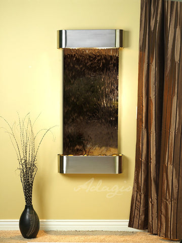 Wall Fountain - Cascade Springs - Bronze Mirror - Stainless Steel - Rounded - csr2041