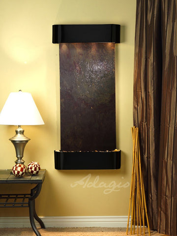 Wall Fountain - Cascade Springs - Multi-Color FeatherStone - Blackened Copper - Rounded - csr1514