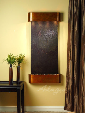 Wall Fountain - Cascade Springs - Multi-Color FeatherStone - Rustic Copper - Rounded - csr1014