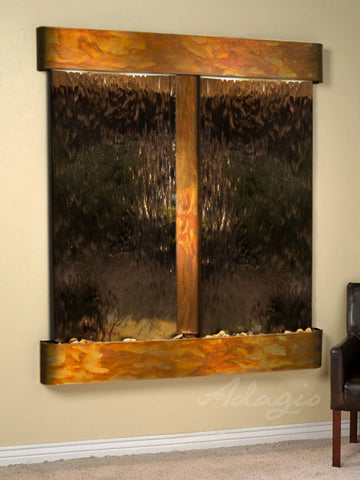 Wall Fountain - Cottonwood Falls - Bronze Mirror - Rustic Copper - Rounded - cfr1041