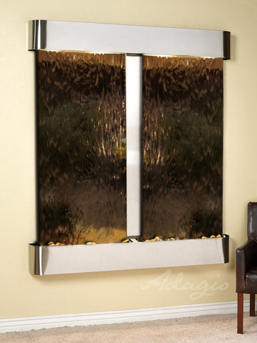 Wall Fountain - Cottonwood Falls - Bronze Mirror - Stainless Steel - Squared - cfs2041