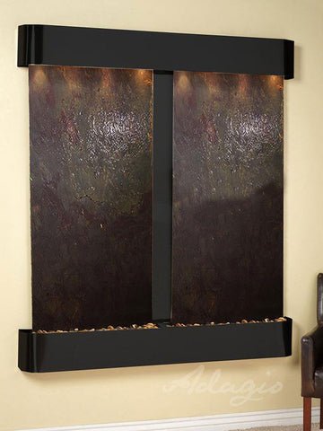 Wall Fountain - Cottonwood Falls - Multi-Color FeatherStone - Blackened Copper - Rounded - cfr1514__01805