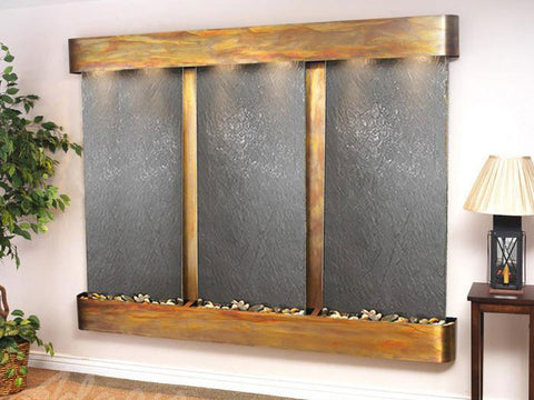 Wall Fountain - Deep Creek - Black FeatherStone - Rustic Copper - Rounded - dcfr1011__58416