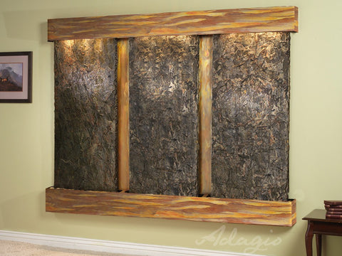 Wall Fountain - Deep Creek - Green Slate - Rustic Copper - Squared - dcs1002_1