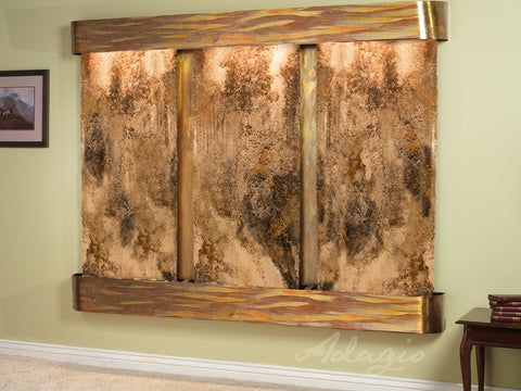 Wall Fountain - Deep Creek - Magnifico Travertine - Rustic Copper - Rounded - dcr1008_1