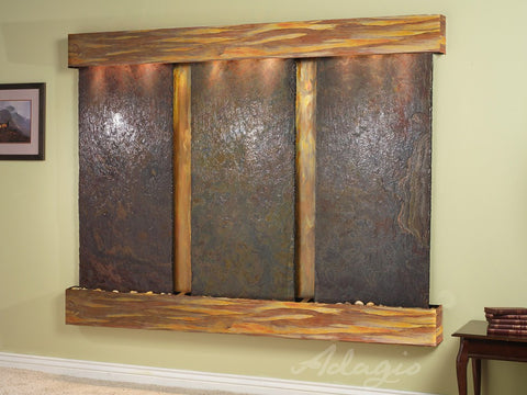 Wall Fountain - Deep Creek - Multi-Color Slate - Rustic Copper - Squared - dcs1004_1