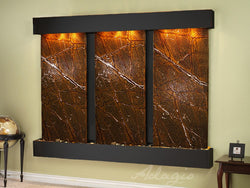 Wall Fountain - Deep Creek - Rainforest Brown Marble - Blackened Copper - Squared - dcs1506_1