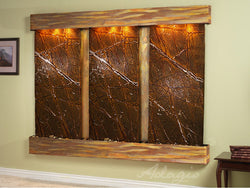 Wall Fountain - Deep Creek - Rainforest Brown Marble - Rustic Copper - Squared - dcs1006_1