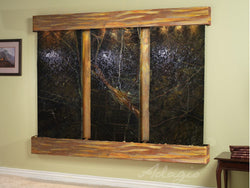 Wall Fountain - Deep Creek - Rainforest Green Marble - Rustic Copper - Squared - dcs1005_1