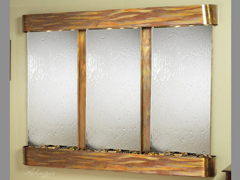 Wall Fountain - Deep Creek - Silver Mirror - Rustic Copper - Rounded - dcr1040_1