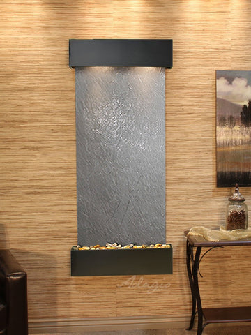 Wall Fountain - Inspiration Falls - Black FeatherStone - Blackened Copper - Squared - ifs1511_1