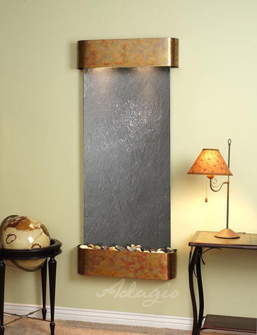Wall Fountain - Inspiration Falls - Black FeatherStone - Rustic Copper - Rounded - ifr1011__65225