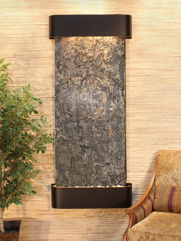 Wall Fountain - Inspiration Falls - Green Slate - Blackened Copper - Rounded - ifr1502_1