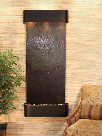 Wall Fountain - Inspiration Falls - Multi-Color FeatherStone - Blackened Copper - Rounded - ifr1514_1