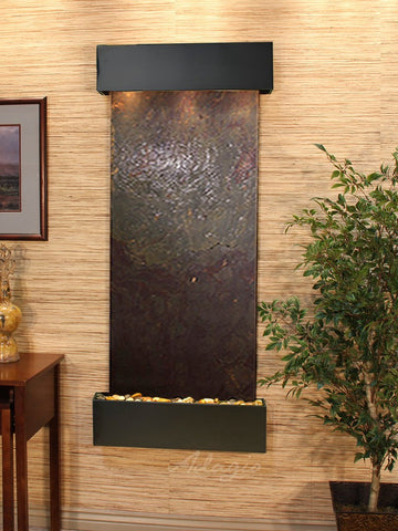 Wall Fountain - Inspiration Falls - Multi-Color FeatherStone - Blackened Copper - Squared - ifs1514_1