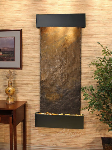 Wall Fountain - Inspiration Falls - Multi-Color Slate - Blackened Copper - Squared - ifs1504_1